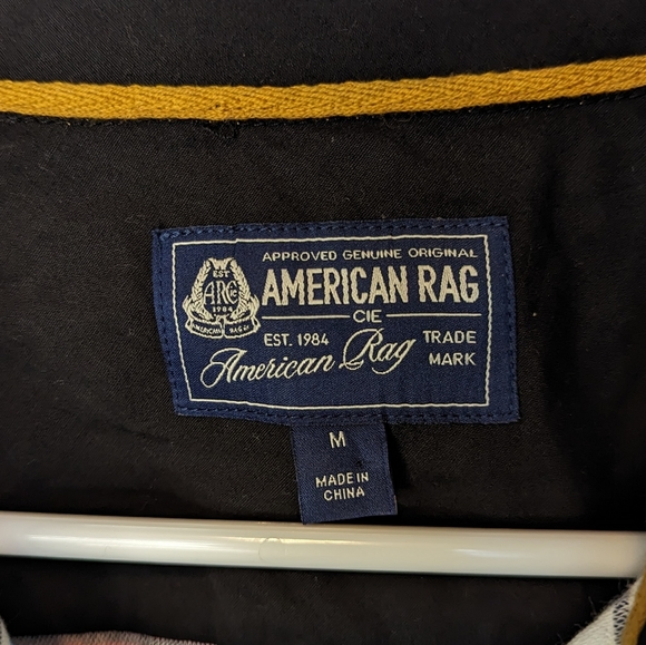 American Rag Men's Frequency Striped Shirt White Size Medium - Picture 5 of 7